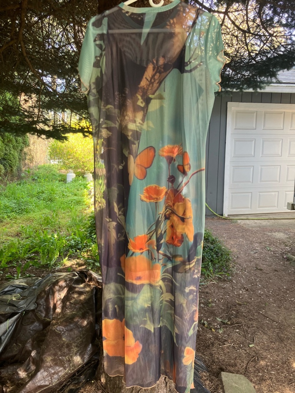 Dressed in LALA Mesh Maxi Dress in Fairy Dust print size L - Picture 7 of 8